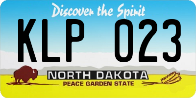 ND license plate KLP023
