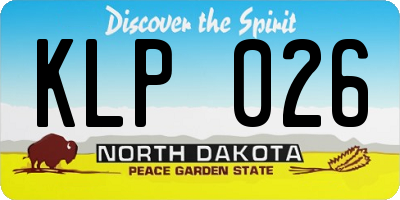 ND license plate KLP026