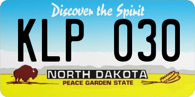 ND license plate KLP030