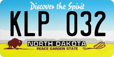 ND license plate KLP032