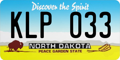 ND license plate KLP033