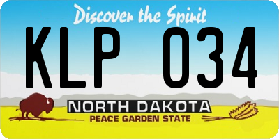 ND license plate KLP034