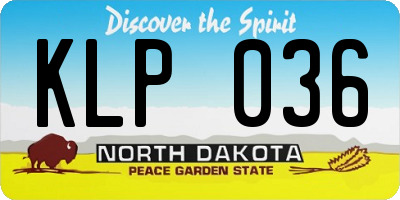 ND license plate KLP036