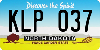 ND license plate KLP037