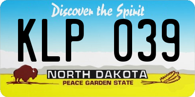 ND license plate KLP039