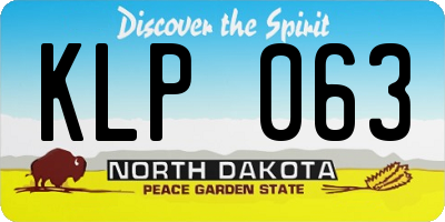 ND license plate KLP063