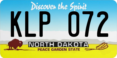 ND license plate KLP072