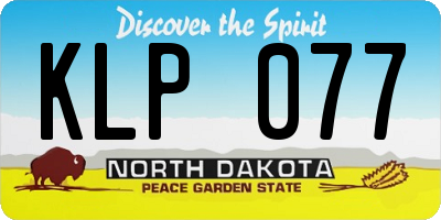 ND license plate KLP077