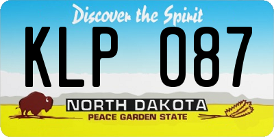 ND license plate KLP087