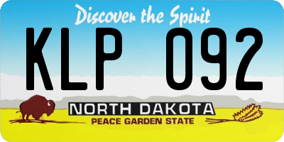 ND license plate KLP092