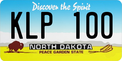 ND license plate KLP100