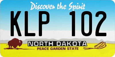 ND license plate KLP102