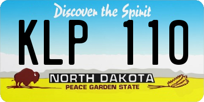 ND license plate KLP110