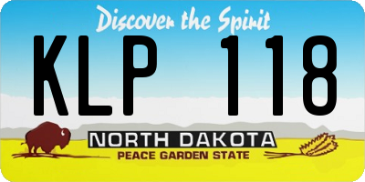 ND license plate KLP118