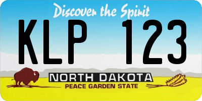ND license plate KLP123