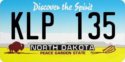 ND license plate KLP135