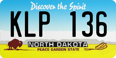 ND license plate KLP136