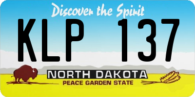 ND license plate KLP137