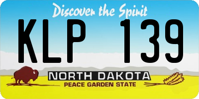 ND license plate KLP139