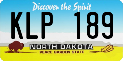 ND license plate KLP189