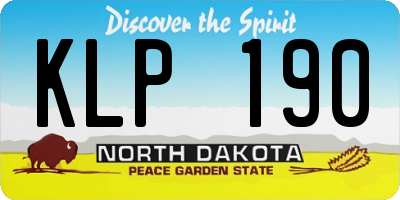 ND license plate KLP190