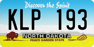 ND license plate KLP193