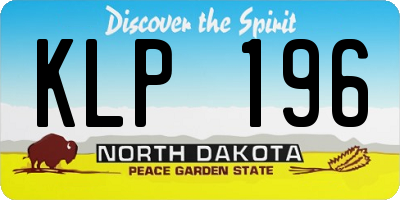 ND license plate KLP196