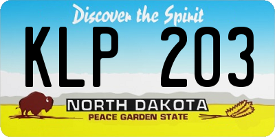 ND license plate KLP203