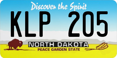 ND license plate KLP205