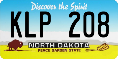 ND license plate KLP208