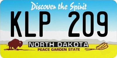 ND license plate KLP209