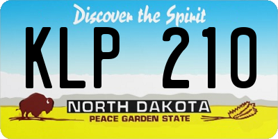 ND license plate KLP210