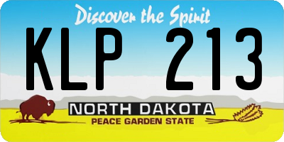 ND license plate KLP213