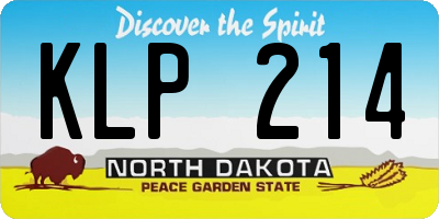 ND license plate KLP214