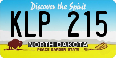 ND license plate KLP215