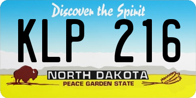 ND license plate KLP216