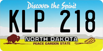 ND license plate KLP218