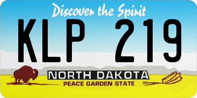 ND license plate KLP219