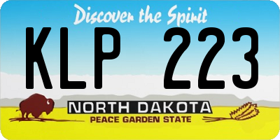 ND license plate KLP223