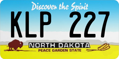 ND license plate KLP227
