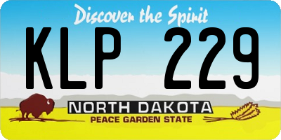 ND license plate KLP229