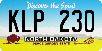 ND license plate KLP230