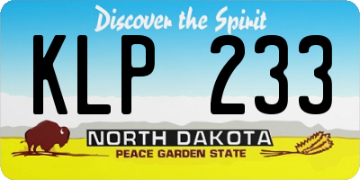 ND license plate KLP233