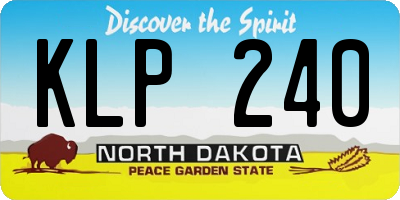 ND license plate KLP240