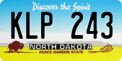 ND license plate KLP243