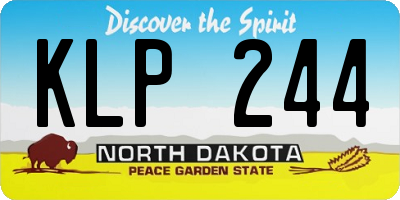 ND license plate KLP244
