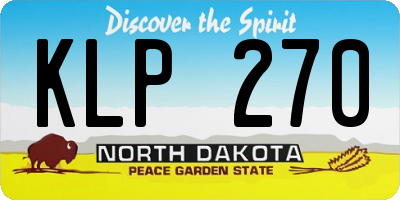 ND license plate KLP270
