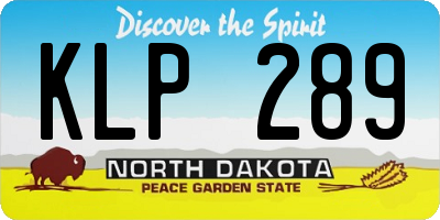 ND license plate KLP289