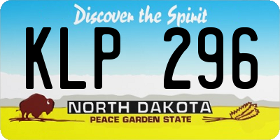 ND license plate KLP296
