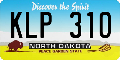 ND license plate KLP310